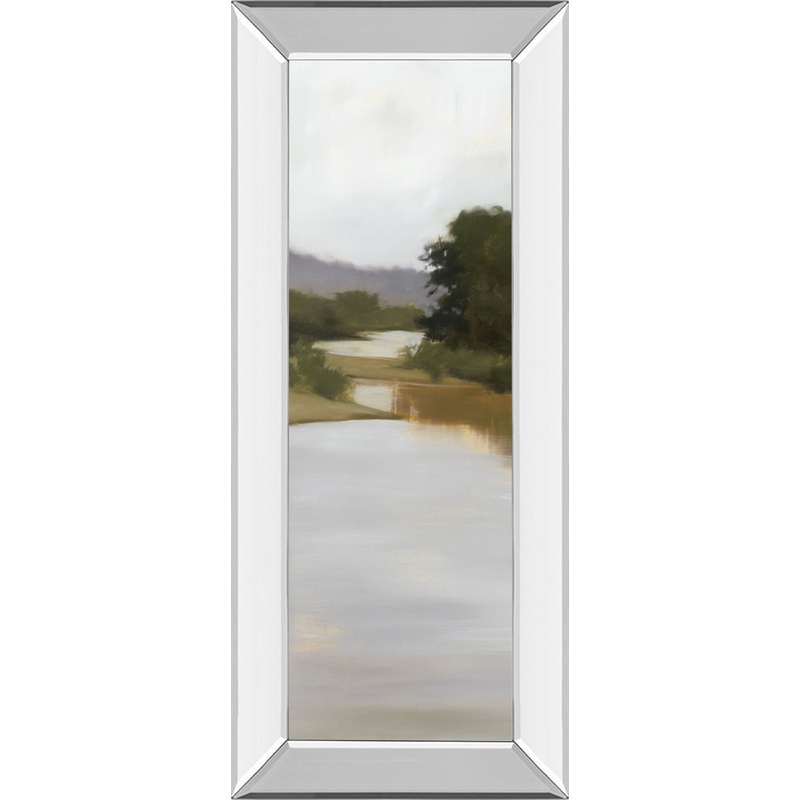 River Journey By Megan Lightell – Mirror Framed Print Wall Art – Green