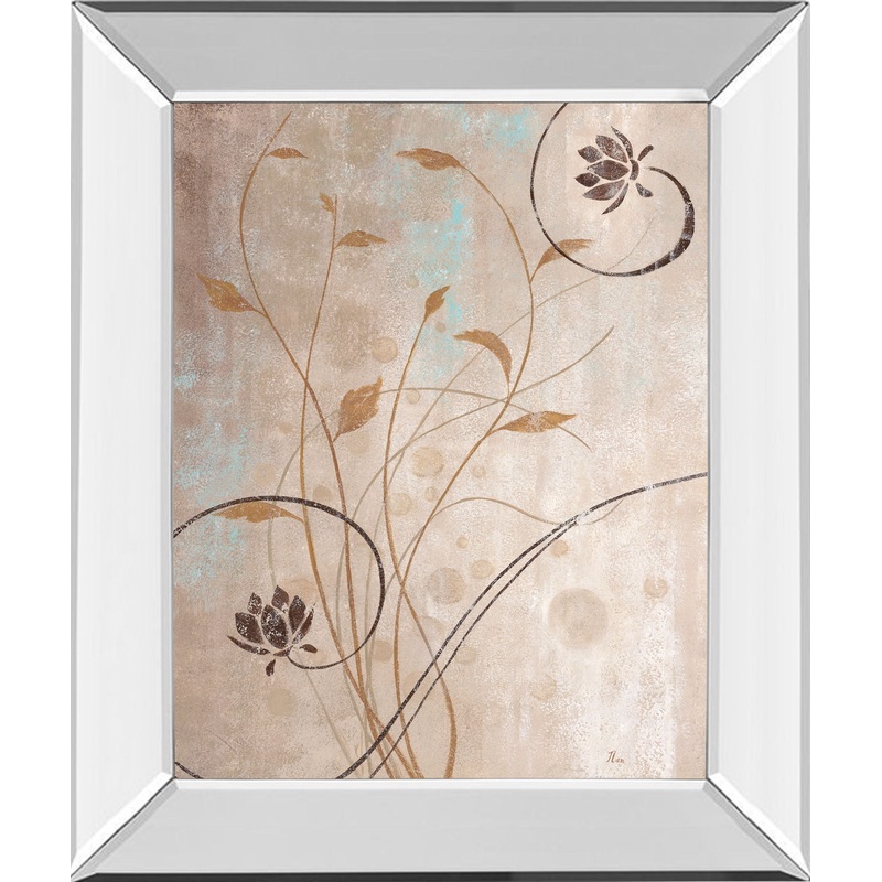 Spring Meadow I By Nan – Mirror Framed Print Wall Art – Beige