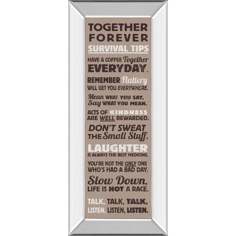Survival Tips I By The Vintage Collection – Mirror Framed Print Wall Art – Black