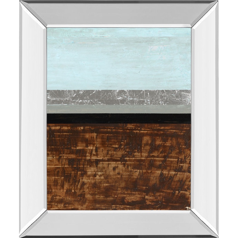 Textured Light Il By Natalie Avondet – Mirror Framed Print Wall Art – Dark Brown