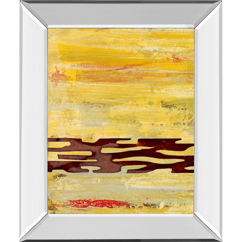Tire Mark I By Natalie Avondet – Mirror Framed Print Wall Art – Yellow
