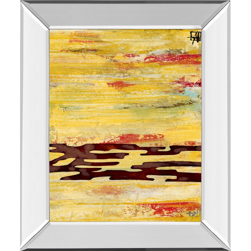 Tire Mark Il By Natalie Avondet – Mirror Framed Print Wall Art – Yellow