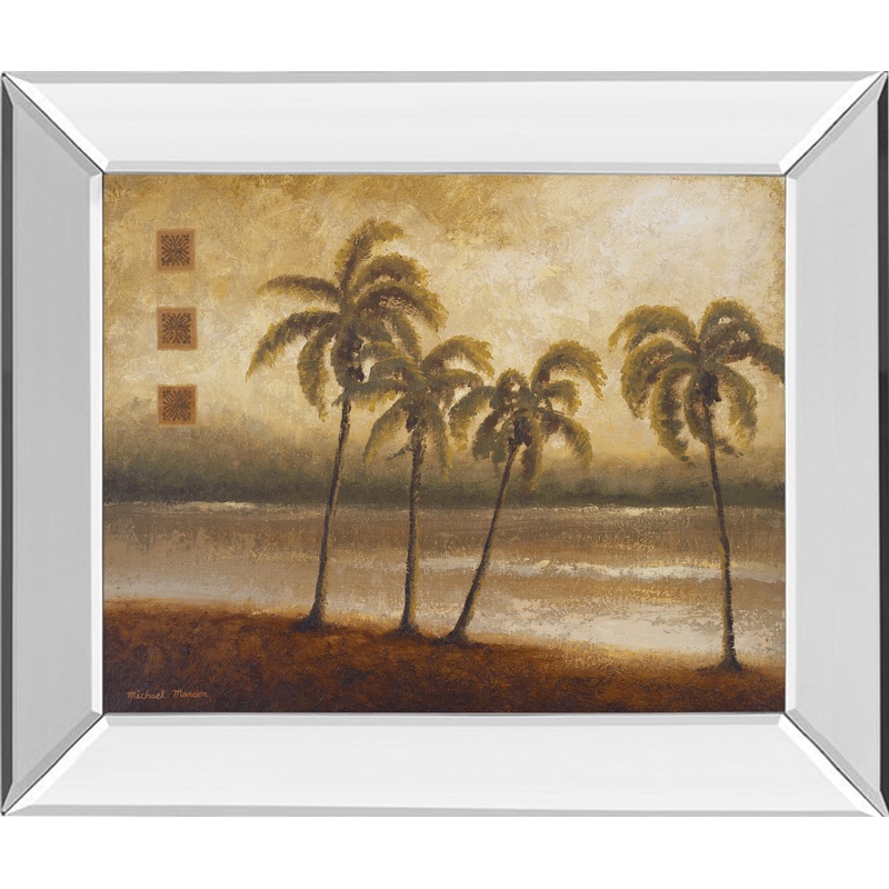 Tropical Escape I By Michael Marcon – Mirror Framed Print Wall Art – Green