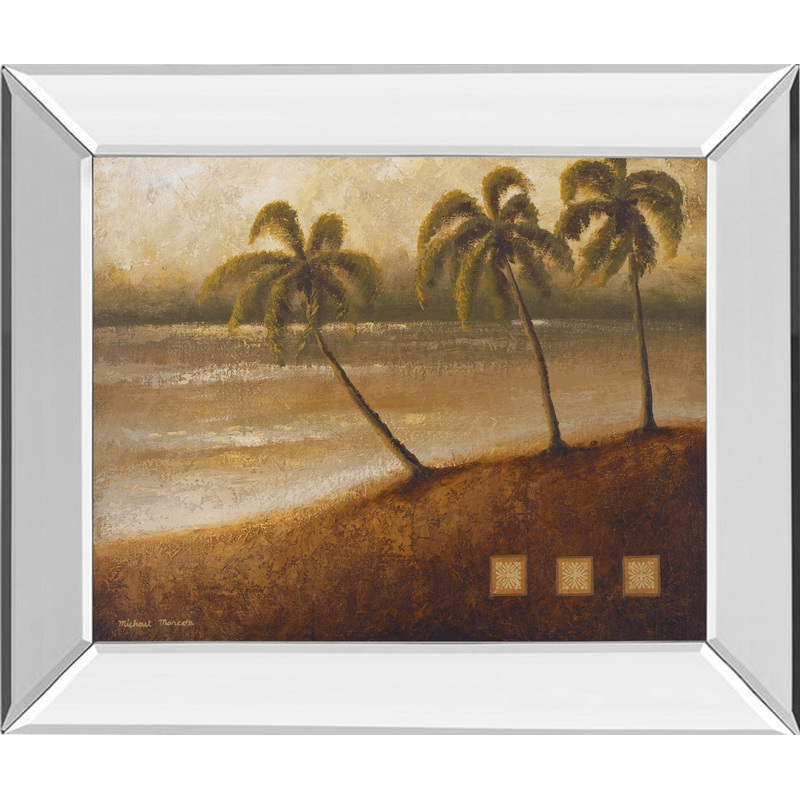 Tropical Escape Il By Michael Marcon – Mirror Framed Print Wall Art – Green