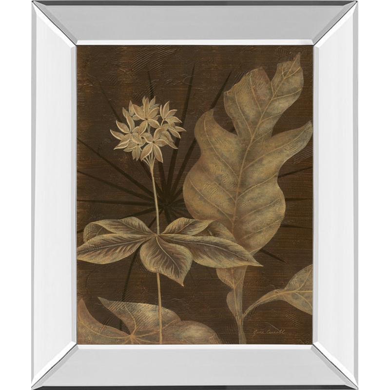 Tropical Night I By Jane Carroll – Mirror Framed Print Wall Art – Dark Brown