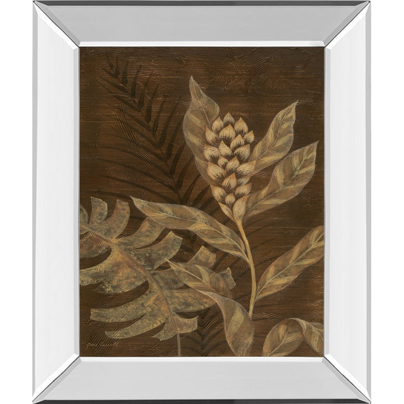 Tropical Night Il By Jane Carroll – Mirror Framed Print Wall Art – Dark Brown