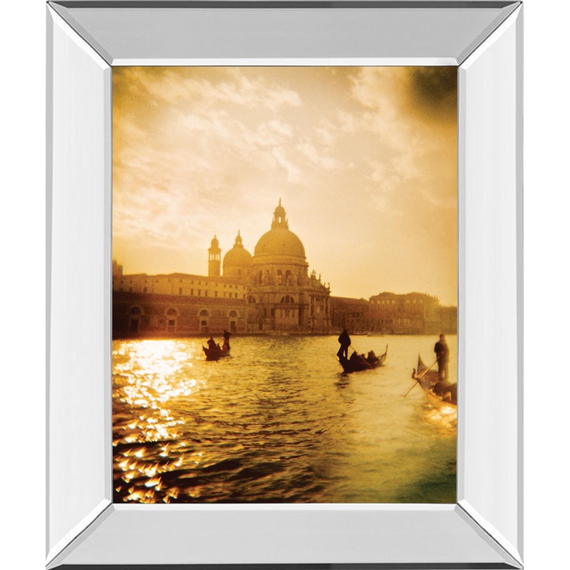 Venezia Sunset I By Thompson – Mirror Framed Print Wall Art – Gold