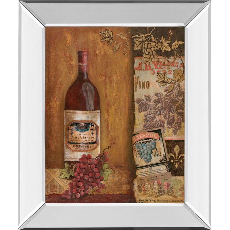 Vintage Red By Tava Studio – Mirror Framed Print Wall Art – Beige