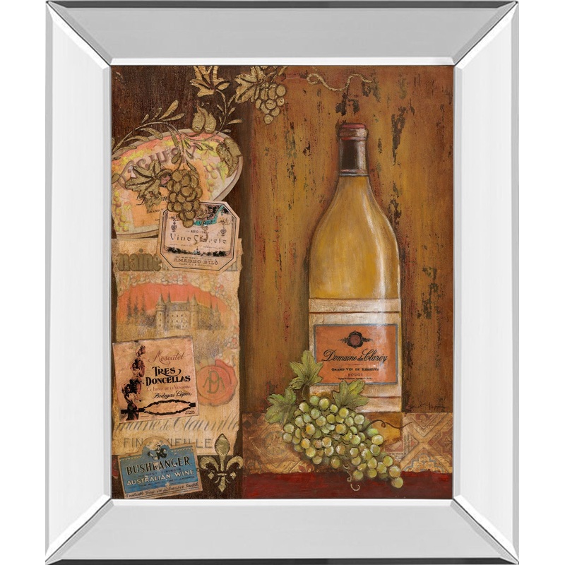 Vintage White By Tava Studio – Mirror Framed Print Wall Art – Beige