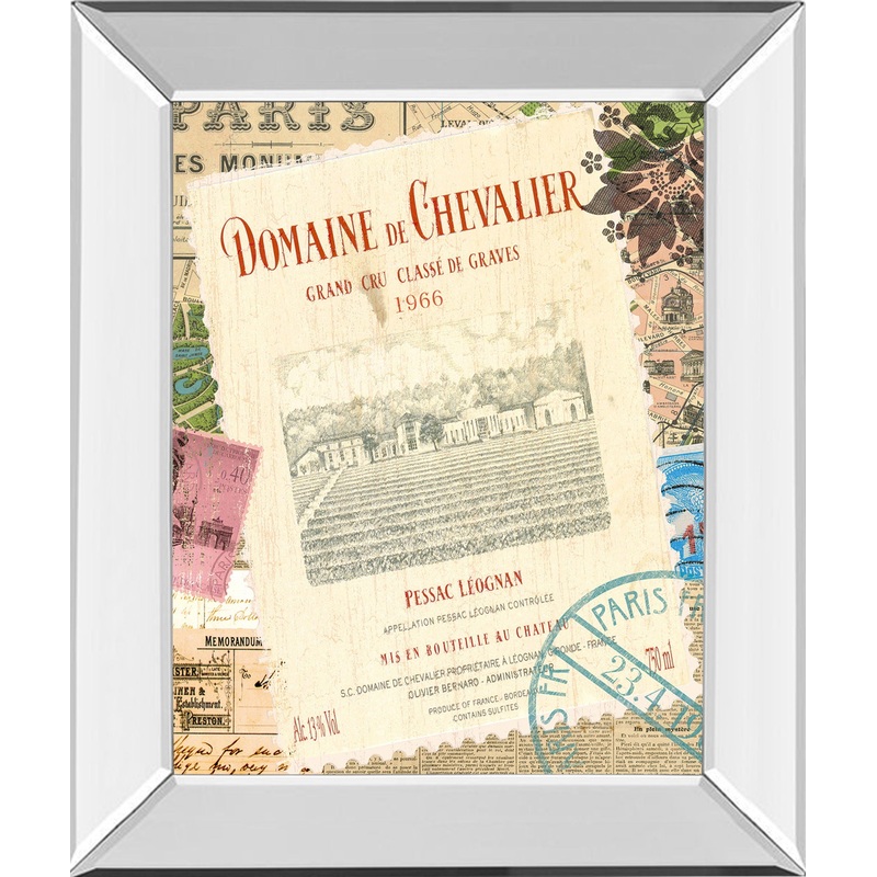 Wine Tour 2 By Maria Mendez – Mirror Framed Print Wall Art – Beige