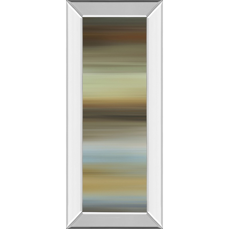 Abstract Horizon I By James Mcmaster – Mirror Framed Print Wall Art – Dark Brown