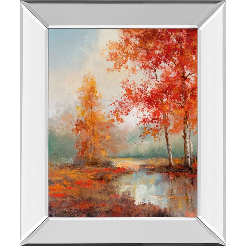 Autumns Grace II By T.C Chiu – Mirror Framed Print Wall Art – Orange