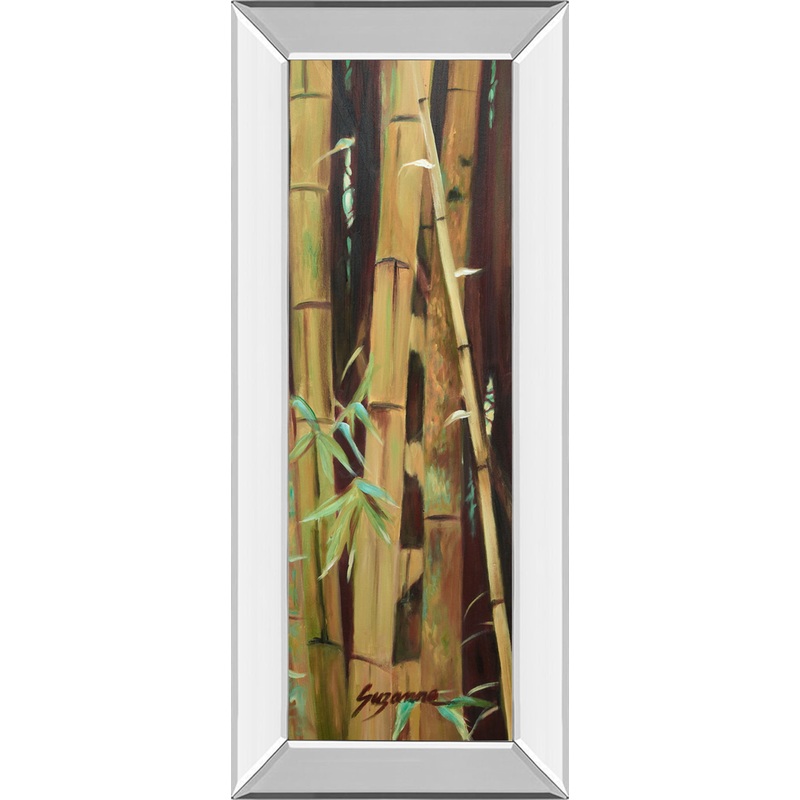 Bamboo Finale Il By Suzanne Wilkins – Mirror Framed Print Wall Art – Green