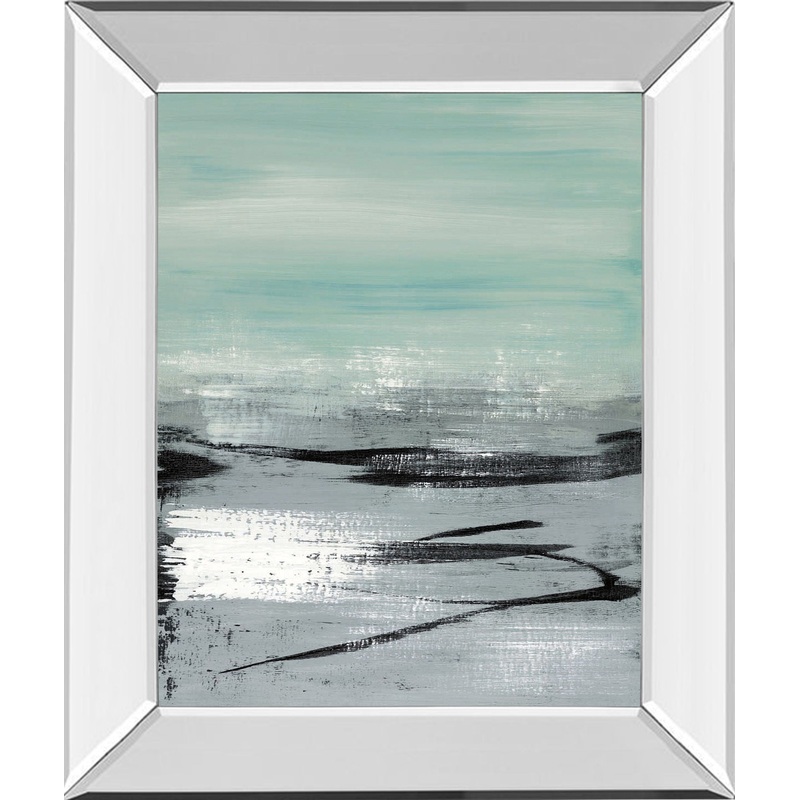 Beach Il By Heather Mcalpine – Mirror Framed Print Wall Art – Gray