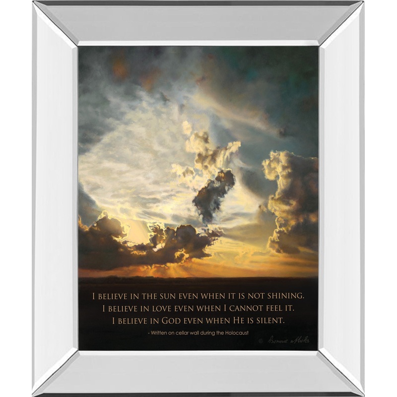 Believe By Bonnie Mohr – Mirror Framed Print Wall Art – Gold