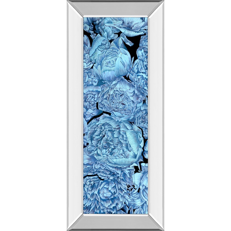 Blue Peonies Il By Melissa Wang – Mirror Framed Print Wall Art – Blue