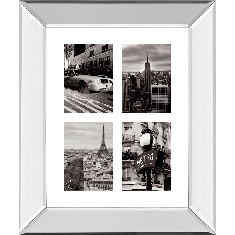 City Composite By Joseph Eta – Mirror Framed Print Wall Art – Black