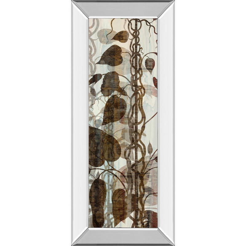 Climbers III By James Burghardt – Mirror Framed Print Wall Art – Dark Brown