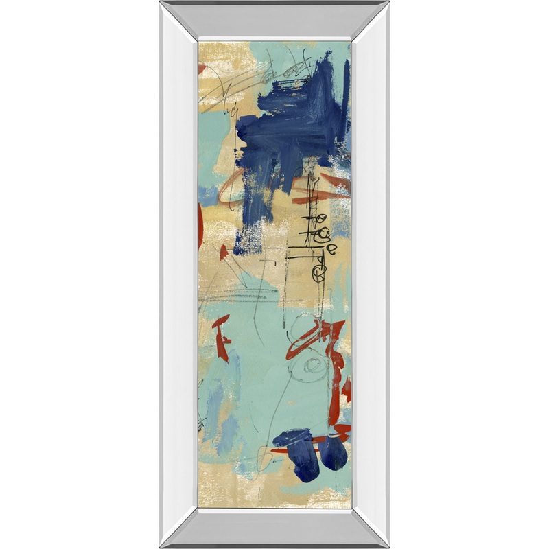 Composition 4a By Melissa Wang – Mirror Framed Print Wall Art – Blue