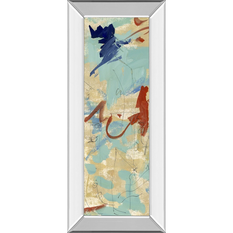 Composition 4b By Melissa Wang – Mirror Framed Print Wall Art – Blue