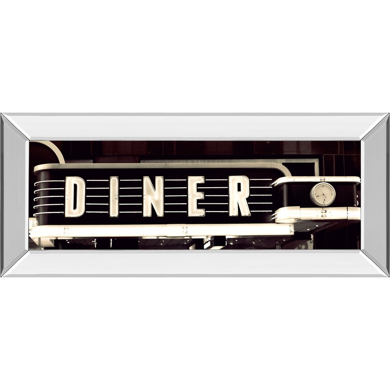 Diner By Susan Bryant – Mirror Framed Photo Print Wall Art – Black