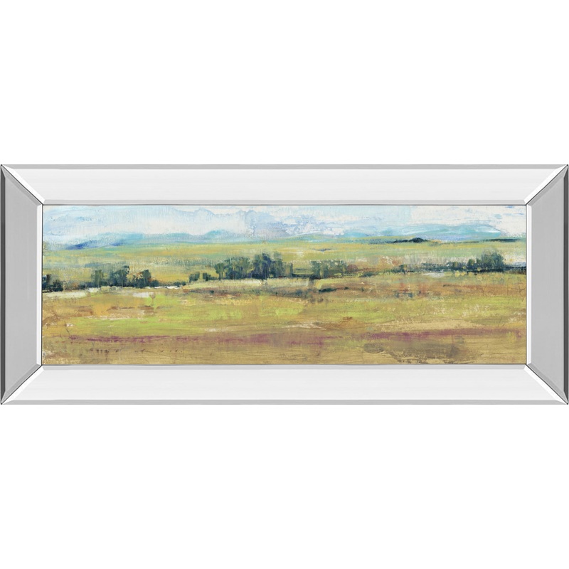 Distant Treeline Panel II By Tim Otoole – Mirror Framed Print Wall Art – Dark Brown