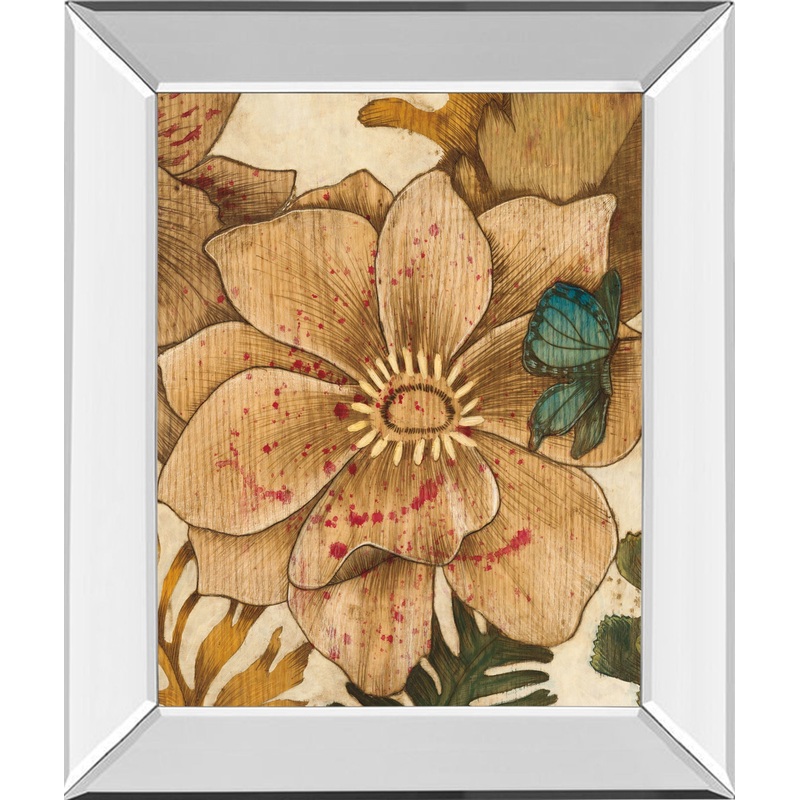 Fleurs De Bois By Maja – Mirror Framed Print Wall Art – Beige
