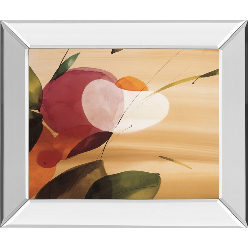 Floral Inspiration I By Abellan – Mirror Framed Print Wall Art – Beige
