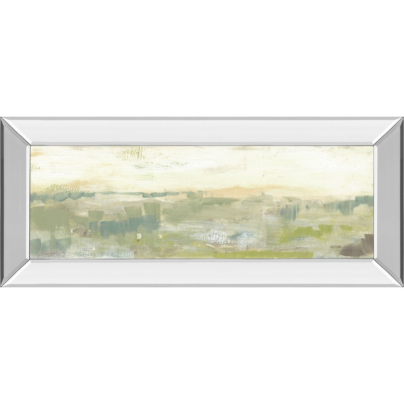 Greenery Horizon Line II By Jennifer Goldberger – Mirror Framed Print Wall Art – Green