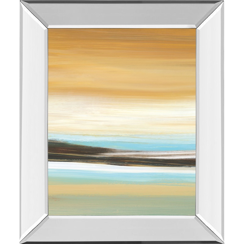 Horizons Il By Tesla – Mirror Framed Print Wall Art – Yellow