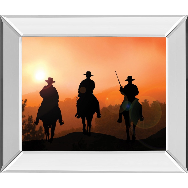 Horse Riders By Jtanki – Mirror Framed Print Wall Art – Red