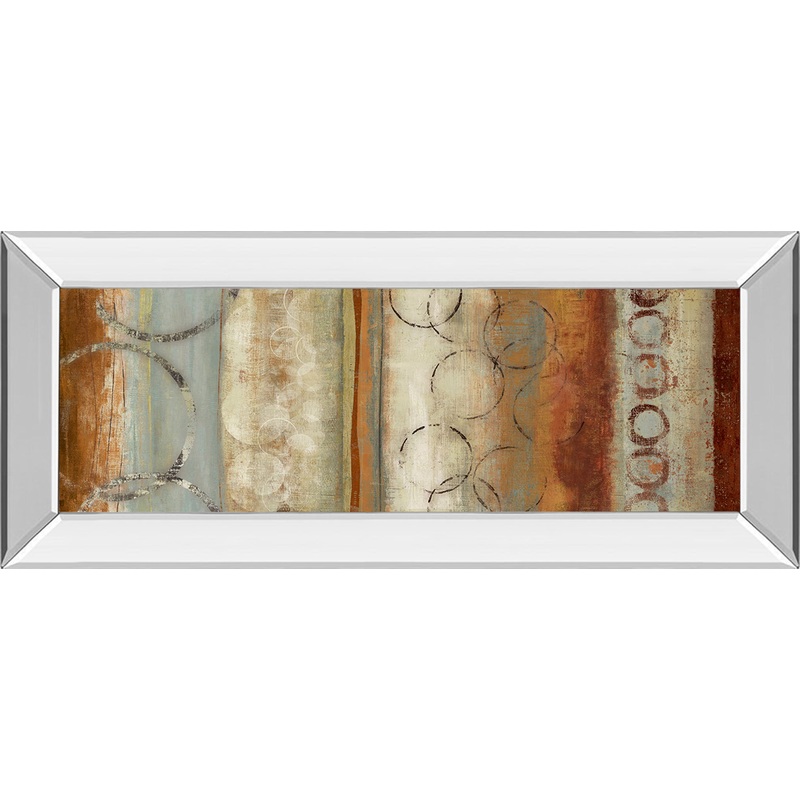Juncture I By Tom Reeves – Mirror Framed Print Wall Art – Dark Brown