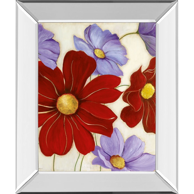 Lavender And Red I By Tava Studios – Mirror Framed Print Wall Art – Red
