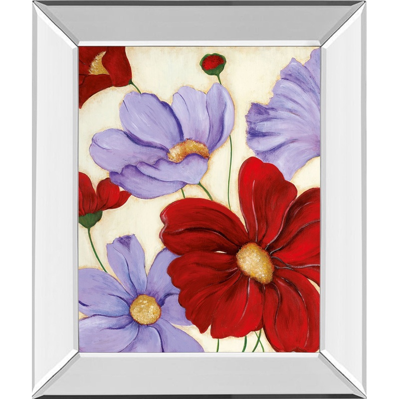 Lavender And Red Il By Tava Studios – Mirror Framed Print Wall Art – Red