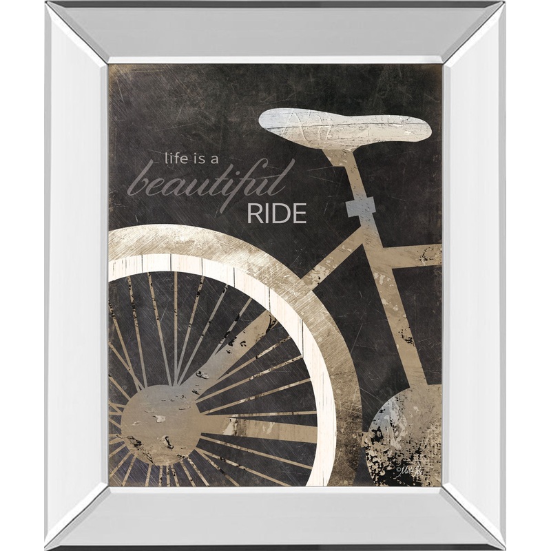 Life Is A Beautiful Ride By Marla Rae – Mirror Framed Print Wall Art – Dark Gray