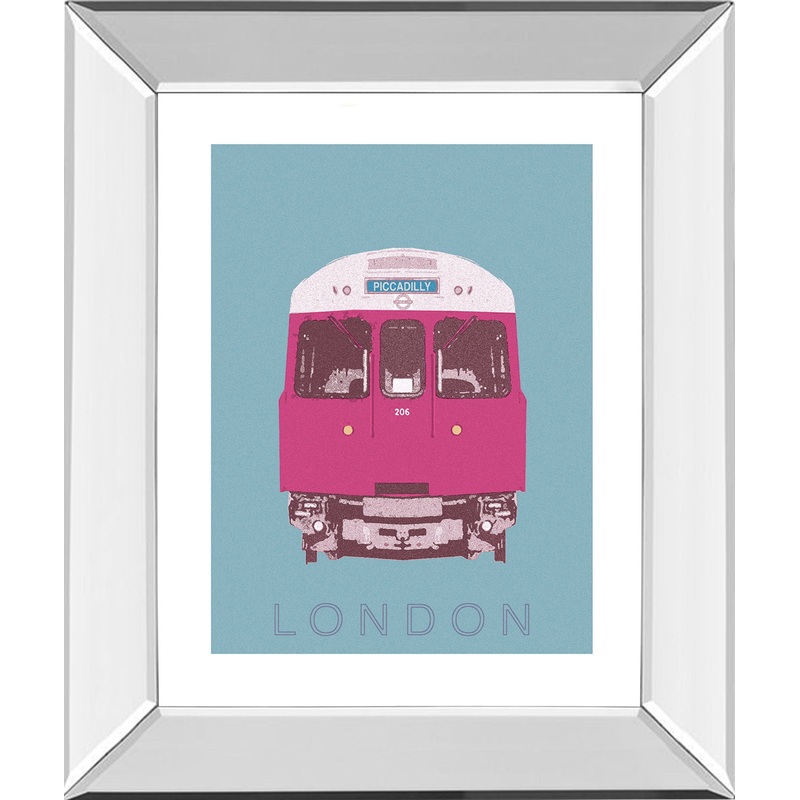London Transport 3 By Ben James – Mirror Framed Print Wall Art – Purple