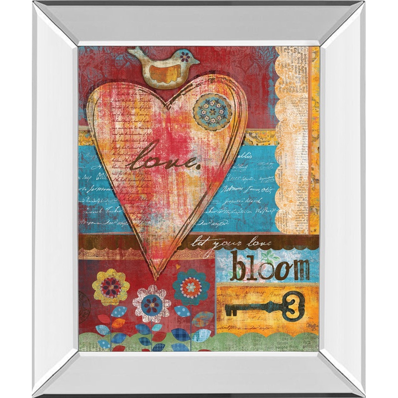 Love By Mollie B – Mirror Framed Print Wall Art – Red
