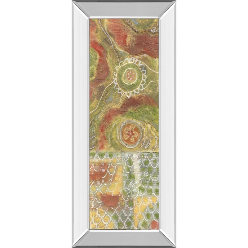 Moroccan Whimsy Il By Karen Deans – Mirror Framed Print Wall Art – Red