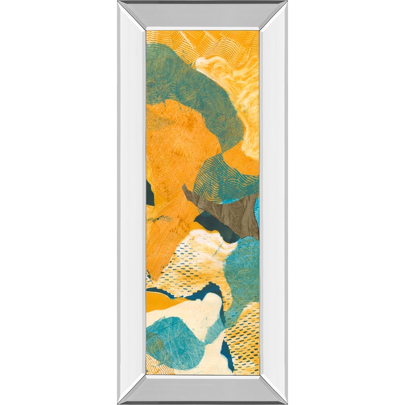 Mountain Shapes Il By Carolyn Roth – Mirror Framed Print Wall Art – Orange