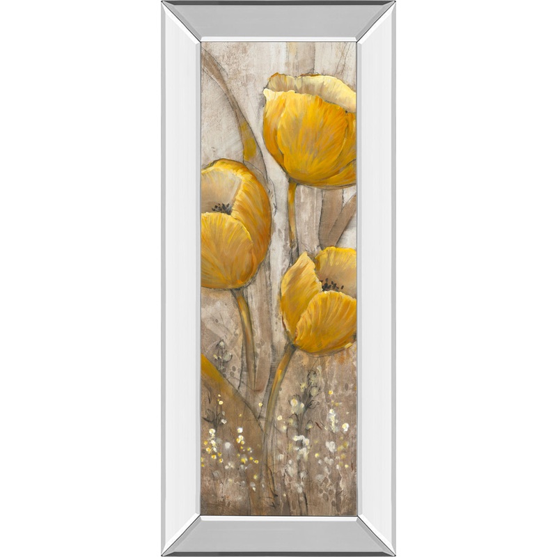 Ochre Tulips Il By Tim Otoole – Mirror Framed Print Wall Art – Yellow