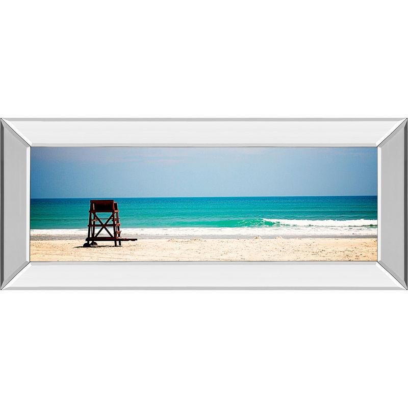 Off Duty By Gail Peck – Mirror Framed Print Wall Art – Blue