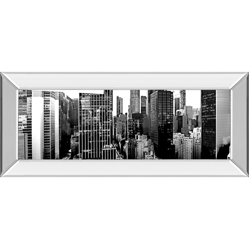 Panorama Of NYC VII By Jeff Pica – Mirror Framed Print Wall Art – Black