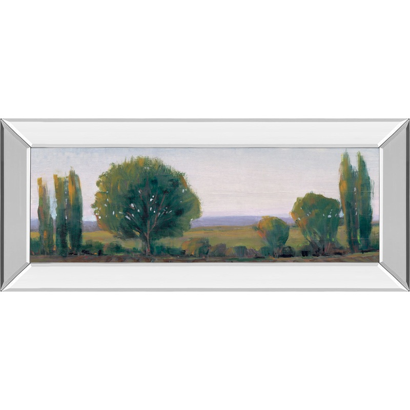 Panoramic Treeline I By Tim Otoole – Mirror Framed Print Wall Art – Green