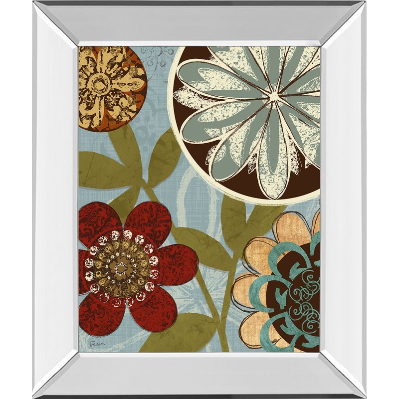 Persian Garden I By Katrina Craven – Mirror Framed Print Wall Art – Blue