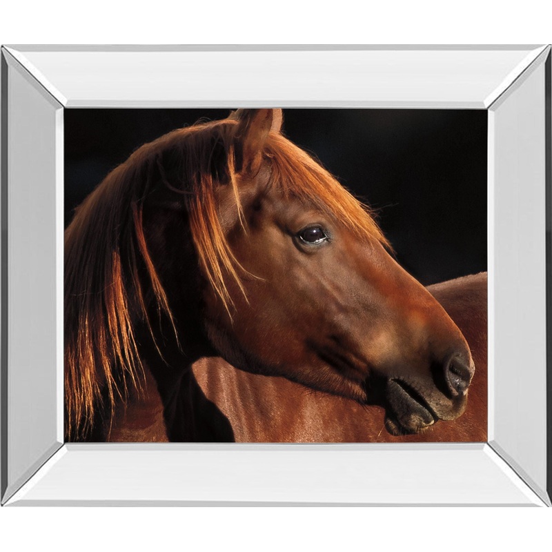 Pretty Girl By Caro – Mirror Framed Photo Print Wall Art – Dark Brown