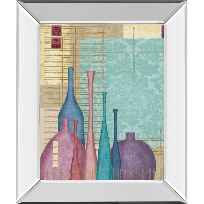 Raku I By Linda Wood – Mirror Framed Print Wall Art – Purple