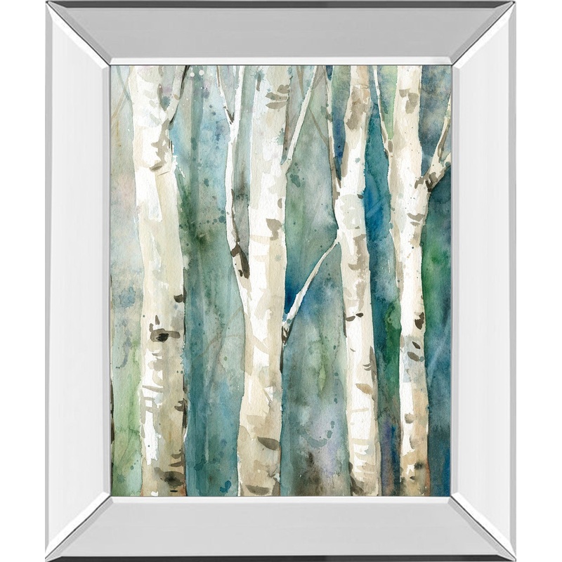 River Birch Il By Carol Robinson – Mirror Framed Print Wall Art – Blue
