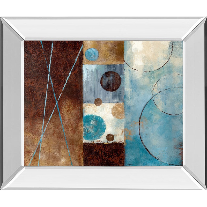 Roll With It I By Nan – Mirror Framed Print Wall Art – Blue
