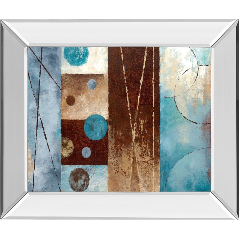 Roll With It Il By Nan – Mirror Framed Print Wall Art – Blue