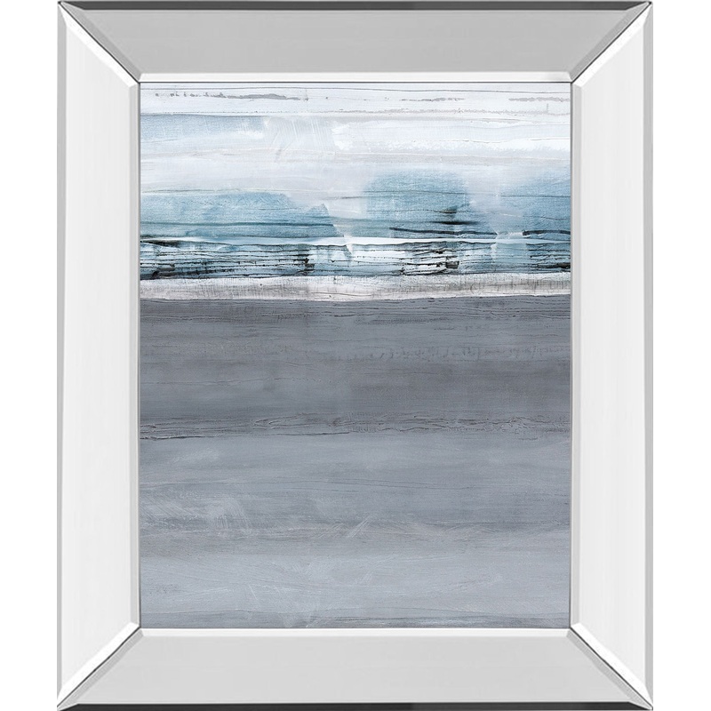 Snowy Tracks By Sims – Mirror Framed Print Wall Art – Dark Gray